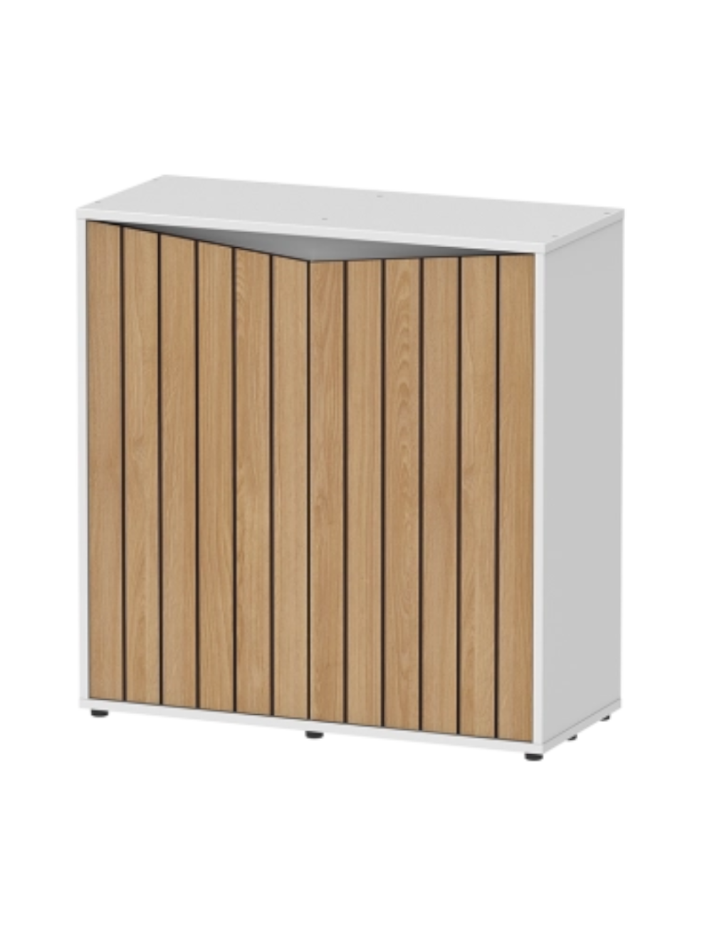 21443 Movel PRESTIGE 80x35x83 Cor 025 009 Branco Ripado Madeira - 2 Portas