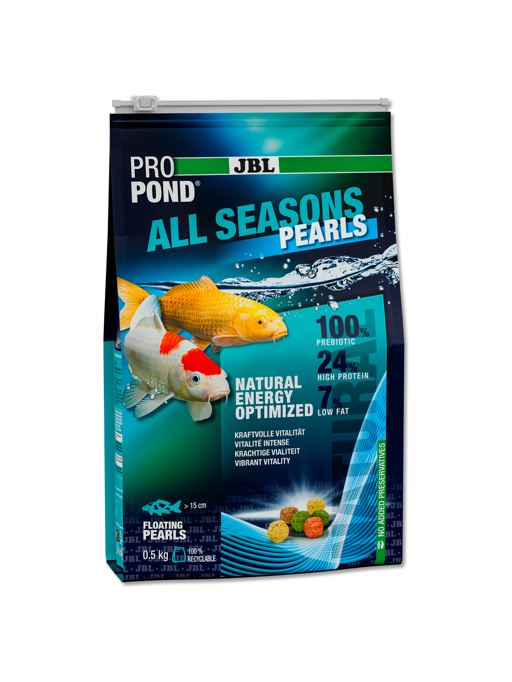 5011200 JBL ProPond Todas Estações Granulados Flutuantes 5mm 0.5 Kg