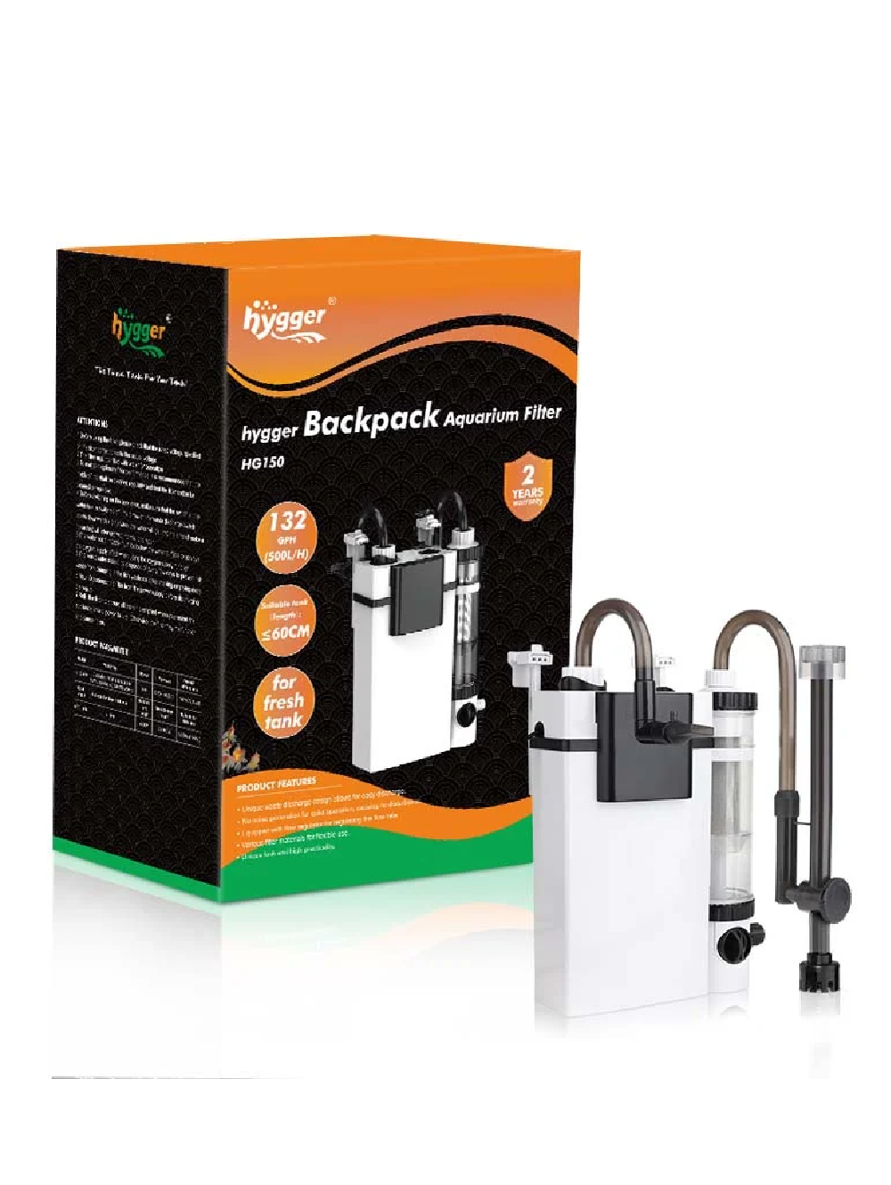 HYGGER Filtro Externo Mochila BACK PACK 500l/h 6W