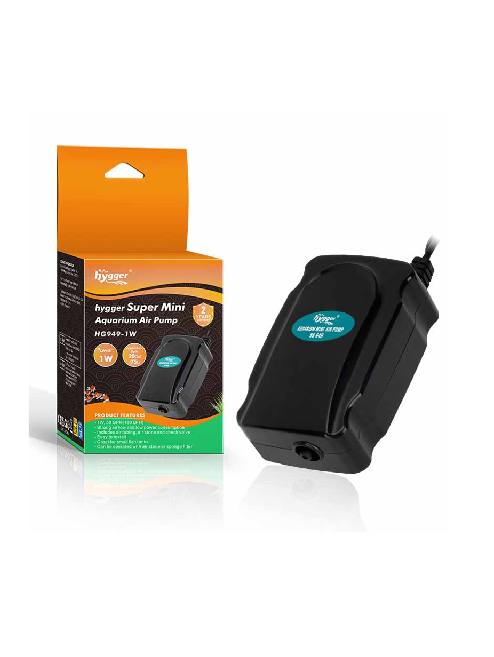 HYGGER KIT AERAÇÃO (compressor+difusor+mangueira+valvula 200L/H)